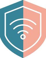 wifi säkerhet glyf två färg ikon vektor
