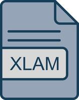 xlam Datei Format Linie gefüllt grau Symbol vektor