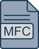 mfc Datei Format Linie gefüllt grau Symbol vektor