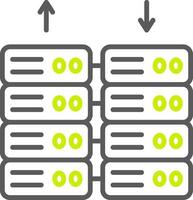Daten Center Linie zwei Farbe Symbol vektor