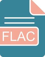 flac Datei Format Glyphe zwei Farbe Symbol vektor