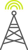 radio torn linje två Färg ikon vektor