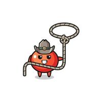 tomaterna cowboy med lassorep vektor