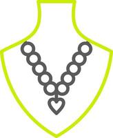 Perle Halskette Linie zwei Farbe Symbol vektor