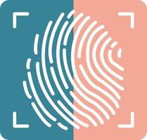 Fingerabdruck-Glyphe zweifarbiges Symbol vektor