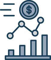 investering linje fylld grå ikon vektor