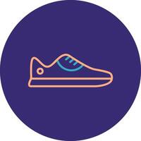 Sneaker Linie zwei Farbe Kreis Symbol vektor