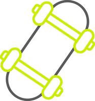 Skateboard-Linie zweifarbiges Symbol vektor