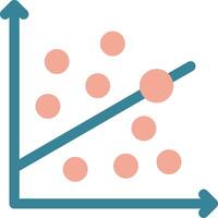 streuen Graph Glyphe zwei Farbe Symbol vektor