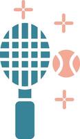 Tennis-Glyphe zweifarbiges Symbol vektor