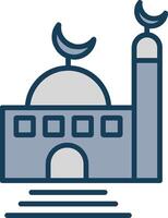 Moschee Linie gefüllt grau Symbol vektor