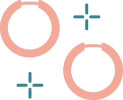 Band Ohrringe Glyphe zwei Farbe Symbol vektor