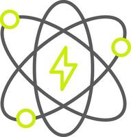 atom- energi linje två Färg ikon vektor