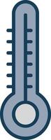 Thermometer Linie gefüllt grau Symbol vektor