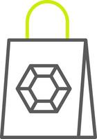 Einkaufstütenlinie zweifarbiges Symbol vektor