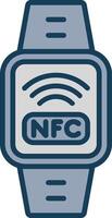 nfc Linie gefüllt grau Symbol vektor