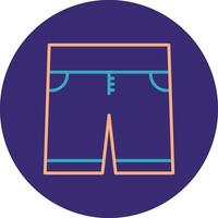 kurze Hose Linie zwei Farbe Kreis Symbol vektor