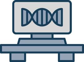 DNA Strand Linie gefüllt grau Symbol vektor