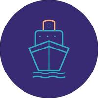 Boot Linie zwei Farbe Kreis Symbol vektor