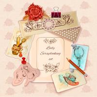 damer scrapbooking set vektor