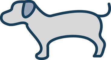 Hund Linie gefüllt grau Symbol vektor