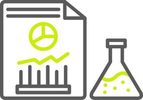 chemisch Analyse Linie zwei Farbe Symbol vektor