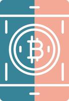 Bitcoin Zahlen Glyphe zwei Farbe Symbol vektor