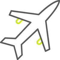 alt Flugzeug Linie zwei Farbe Symbol vektor