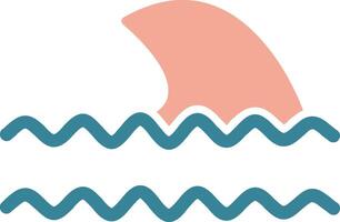 Ozeanwellen-Glyphe zweifarbiges Symbol vektor