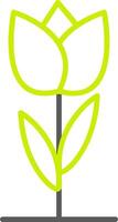 Tulpenlinie zweifarbiges Symbol vektor