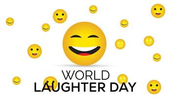 värld skratt dag observerats varje år i Maj. mall för bakgrund, baner, kort, affisch med text inskrift. vektor