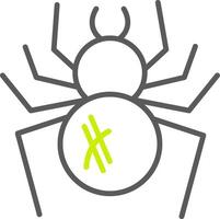 Spinnenlinie zweifarbiges Symbol vektor