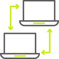 zweifarbiges Symbol für die Computernetzwerklinie vektor