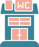 WC-Glyphe zweifarbiges Symbol vektor