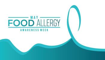 mat allergi medvetenhet vecka observerats varje år i Maj. mall för bakgrund, baner, kort, affisch med text inskrift. vektor