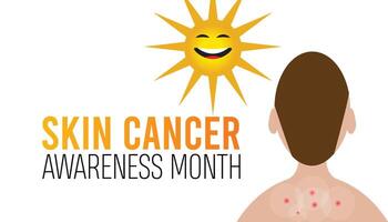 hud cancer förebyggande och medvetenhet månad observerats varje år i Maj. mall för bakgrund, baner, kort, affisch med text inskrift. vektor