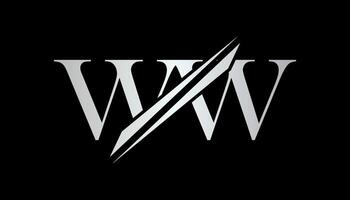 ww brev logotyp design mall element. ww brev logotyp design. vektor