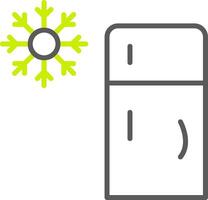 kylskåp linje två Färg ikon vektor