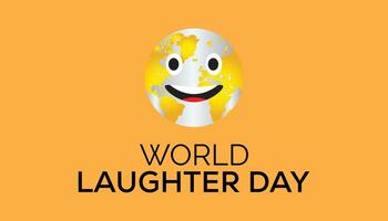 Welt Lachen Tag beobachtete jeder Jahr im dürfen. Vorlage zum Hintergrund, Banner, Karte, Poster mit Text Inschrift. vektor