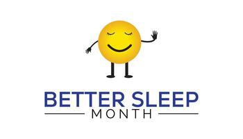 bättre sömn månad observerats varje år i Maj. mall för bakgrund, baner, kort, affisch med text inskrift. vektor