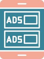 annonser kampanj glyf två Färg ikon vektor