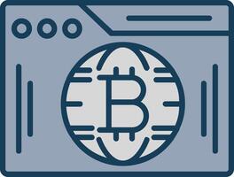 Bitcoin Netz Linie gefüllt grau Symbol vektor