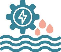 Wasserkraft-Glyphe zweifarbiges Symbol vektor