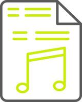 Musik- Datei Linie zwei Farbe Symbol vektor