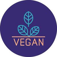 vegan Linie zwei Farbe Kreis Symbol vektor