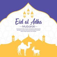 eid al adha Mubarak islamisch Gruß Karte Hintergrund vektor