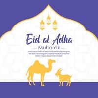 eid al adha Mubarak islamisch Gruß Karte Hintergrund vektor