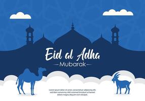 eid al Adha mubarak islamic hälsning kort bakgrund vektor