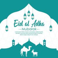 eid al adha Mubarak islamisch Gruß Karte Hintergrund vektor