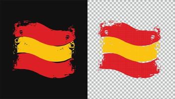 spanien land genomskinlig vågig flagga grunge borste png vektor
